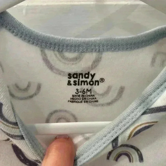 Two 3-6m Baby Boy Onesies and  a Manhattan Toy Company Hedgehog Stuffed Animal - Picture 4 of 10